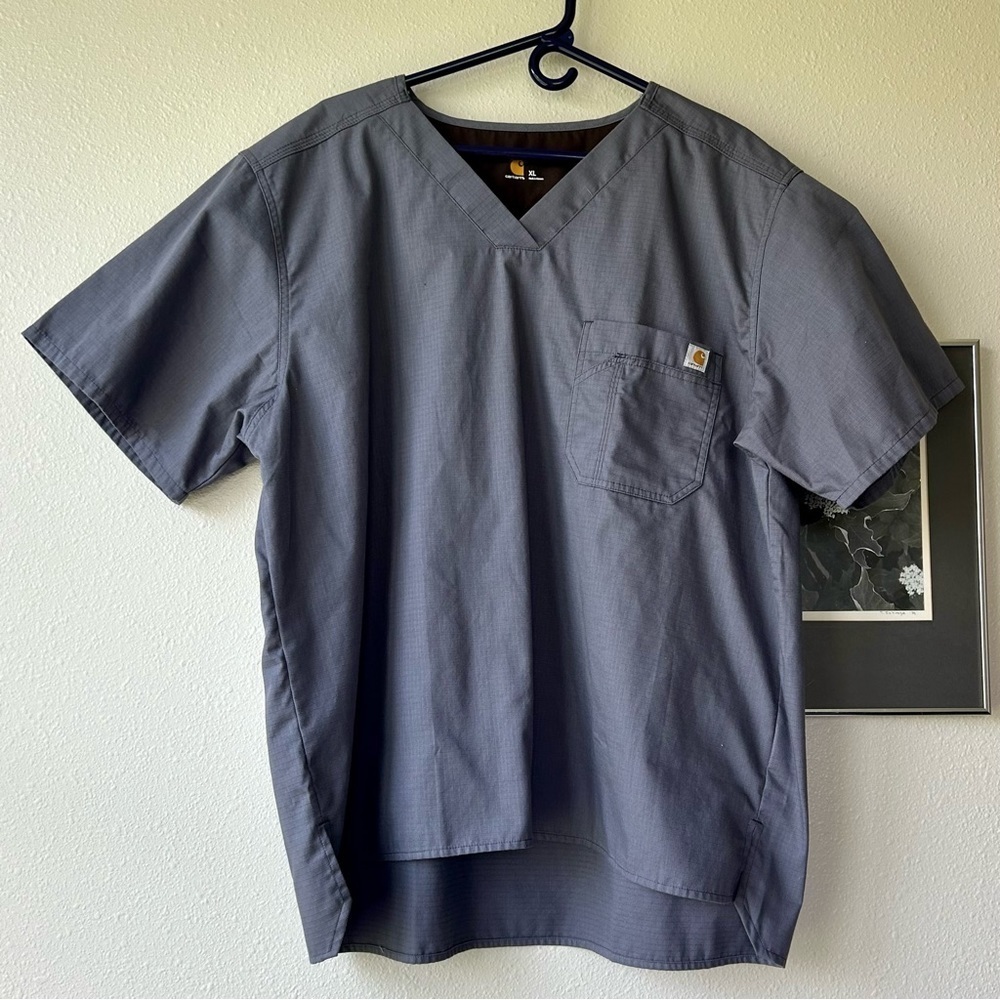 Carhartt Medical Scrubs Short sleeve nurse doctor occupation v neck gray size XL